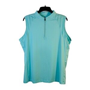 Tail Sleeveless Activewear Top Womens XL Teal 1/4 Zip Golf Tennis Pickleball